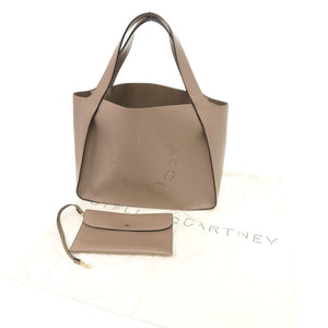 美品 ステラマッカートニー ロゴ トートバッグ MOSS グレージュ ポリエステル ベージュ 0650【中古】Stella McCartney
