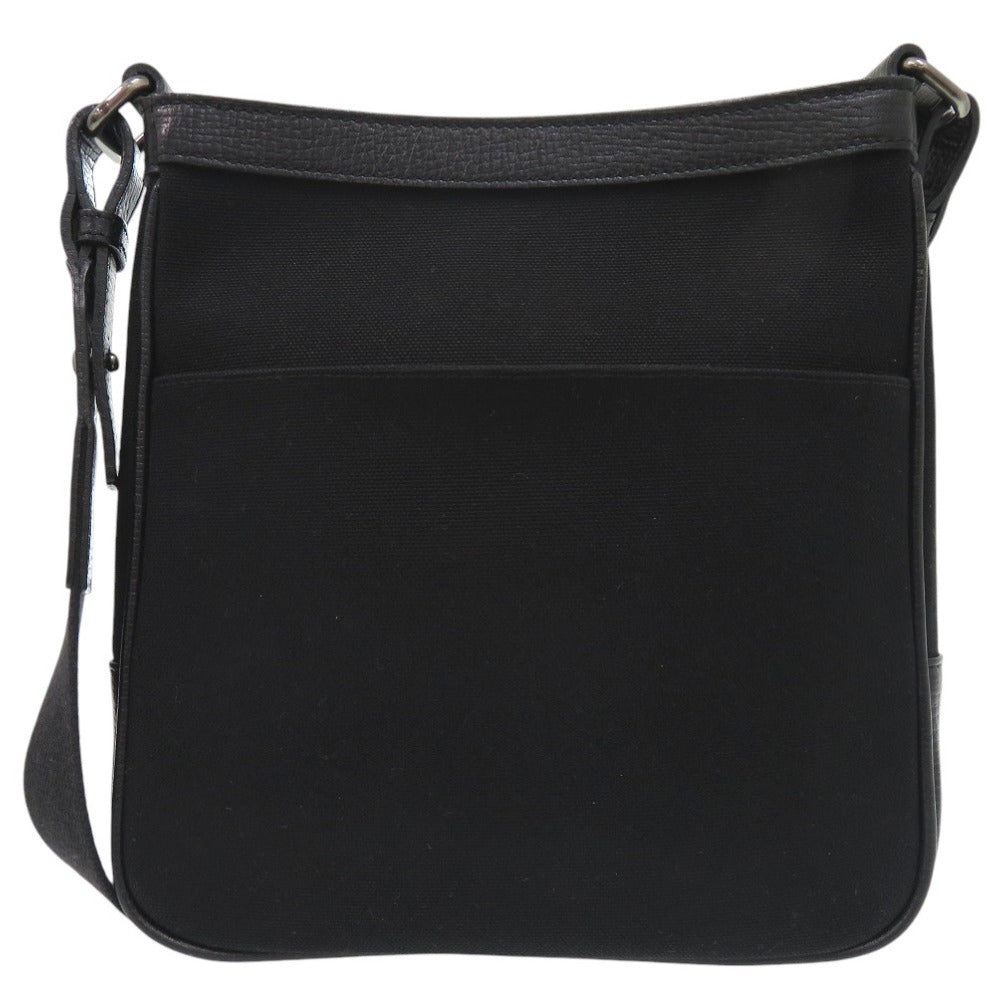 美品 バーバリー ショルダーバッグ レザー キャンバス ブラック 0652【中古】BURBERRY