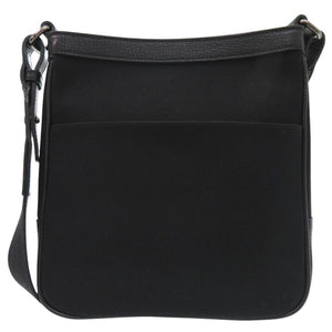 美品 バーバリー ショルダーバッグ レザー キャンバス ブラック 0652【中古】BURBERRY