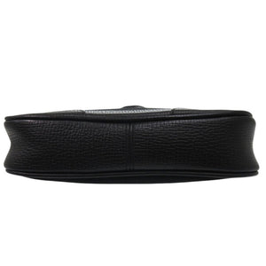 美品 バーバリー ショルダーバッグ レザー キャンバス ブラック 0652【中古】BURBERRY