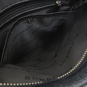 美品 バーバリー ショルダーバッグ レザー キャンバス ブラック 0652【中古】BURBERRY