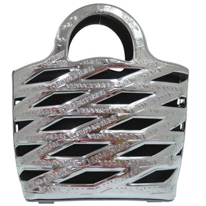 美品 バレンシアガ ネオバスケット 2WAY ショルダーバッグ ハンドバッグ エナメル シルバー 0720【中古】BALENCIAGA