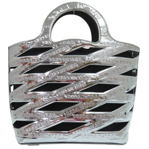 美品 バレンシアガ ネオバスケット 2WAY ショルダーバッグ ハンドバッグ エナメル シルバー 0720【中古】BALENCIAGA