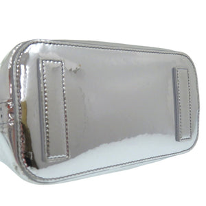 美品 バレンシアガ ネオバスケット 2WAY ショルダーバッグ ハンドバッグ エナメル シルバー 0720【中古】BALENCIAGA