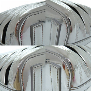 美品 バレンシアガ ネオバスケット 2WAY ショルダーバッグ ハンドバッグ エナメル シルバー 0720【中古】BALENCIAGA