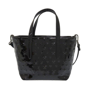 新品同様 ジミーチュウ MINISARA ミニサラ エンボススター エナメル ブラック 2wayハンドバッグ 黒 0742【中古】JIMMY CHOO