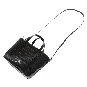 新品同様 ジミーチュウ MINISARA ミニサラ エンボススター エナメル ブラック 2wayハンドバッグ 黒 0742【中古】JIMMY CHOO