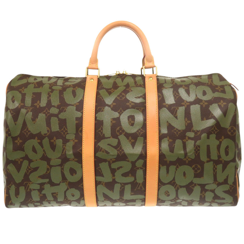 美品 ルイ ヴィトン キーポル50 モノグラム グラフィティ カーキ M92196 ボストンバッグ LV 0750 【中古】 LOUIS VUITTON