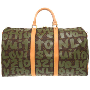 美品 ルイ ヴィトン キーポル50 モノグラム グラフィティ カーキ M92196 ボストンバッグ LV 0750 【中古】 LOUIS VUITTON