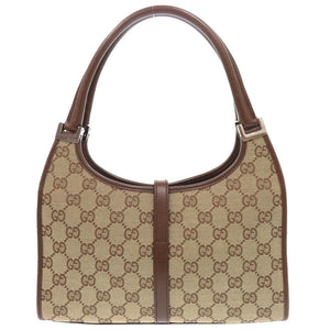 美品 グッチ ジャッキー GGキャンバス レザー ベージュ ブラウン ショルダーバッグ 0766【中古】GUCCI