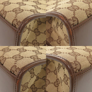 美品 グッチ ジャッキー GGキャンバス レザー ベージュ ブラウン ショルダーバッグ 0766【中古】GUCCI