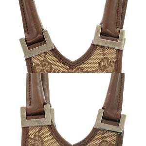 美品 グッチ ジャッキー GGキャンバス レザー ベージュ ブラウン ショルダーバッグ 0766【中古】GUCCI