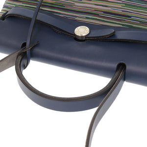 美品 エルメス エールバッグPM ヴィブラート ブルー シルバー金具 □G刻印 ハンドバッグ 青 0778 【中古】 HERMES