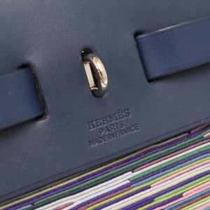 美品 エルメス エールバッグPM ヴィブラート ブルー シルバー金具 □G刻印 ハンドバッグ 青 0778 【中古】 HERMES