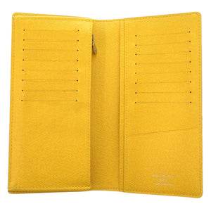 美品 ルイ ヴィトン ポルトフォイユ ブラザ タイガ M42087 ジョーヌ 二つ折り長財布 LV 0791【中古】LOUIS VUITTON メンズ