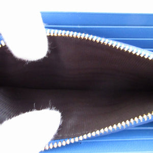 新品同様 ブルガリ ブルガリブルガリ レザー ホワイト 白 ブルー 青 2つ折り長財布 財布 0798【中古】BVLGARI