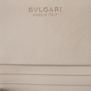 新品同様 ブルガリ ブルガリブルガリ レザー ホワイト 白 ブルー 青 2つ折り長財布 財布 0798【中古】BVLGARI