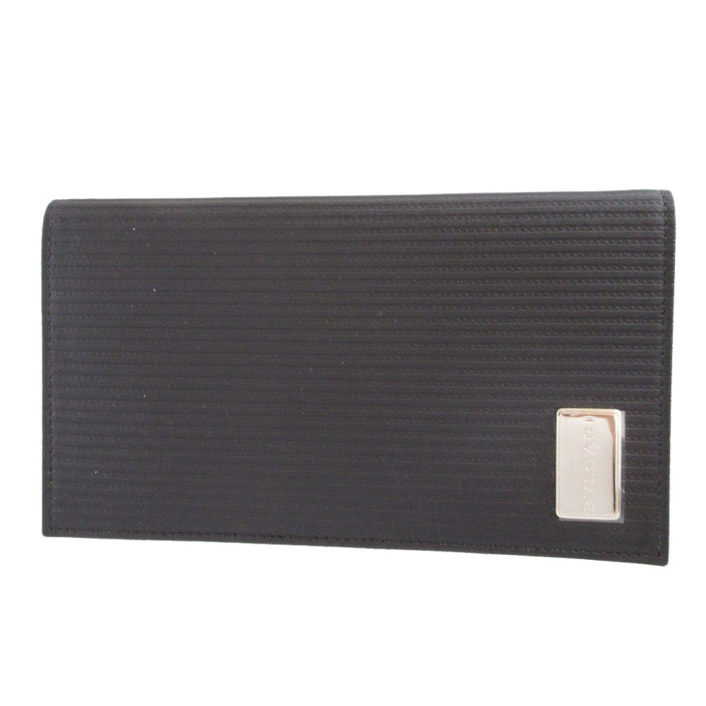 未使用 ブルガリ ミレリゲ レザー ブラック 黒 2つ折り長財布 財布 0799【中古】BVLGARI