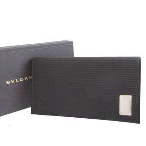 未使用 ブルガリ ミレリゲ レザー ブラック 黒 2つ折り長財布 財布 0799【中古】BVLGARI