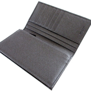 未使用 ブルガリ ミレリゲ レザー ブラック 黒 2つ折り長財布 財布 0799【中古】BVLGARI