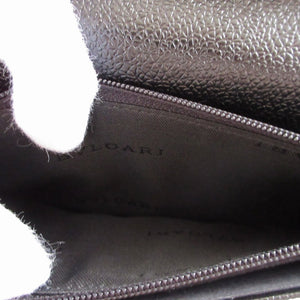 未使用 ブルガリ ミレリゲ レザー ブラック 黒 2つ折り長財布 財布 0799【中古】BVLGARI