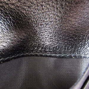 新品同様 グッチ GGマーモント ラインストーン 499783 レザー ブラック 黒 コンパクトウォレット 2つ折り財布 財布 0802【中古】GUCCI