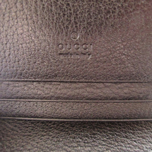 新品同様 グッチ GGマーモント ラインストーン 499783 レザー ブラック 黒 コンパクトウォレット 2つ折り財布 財布 0802【中古】GUCCI