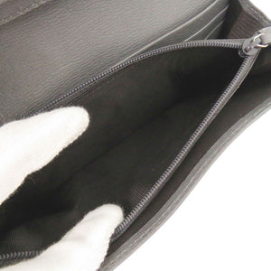 美品 グッチ インターロッキングG 256348 レザー グレー 長財布 0803【中古】GUCCI メンズ