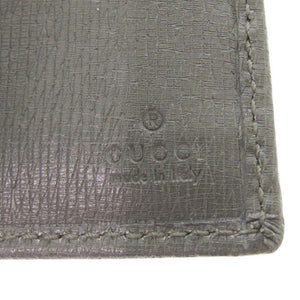 美品 グッチ インターロッキングG 256348 レザー グレー 長財布 0803【中古】GUCCI メンズ