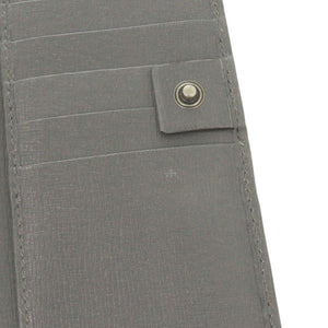 美品 グッチ インターロッキングG 256348 レザー グレー 長財布 0803【中古】GUCCI メンズ