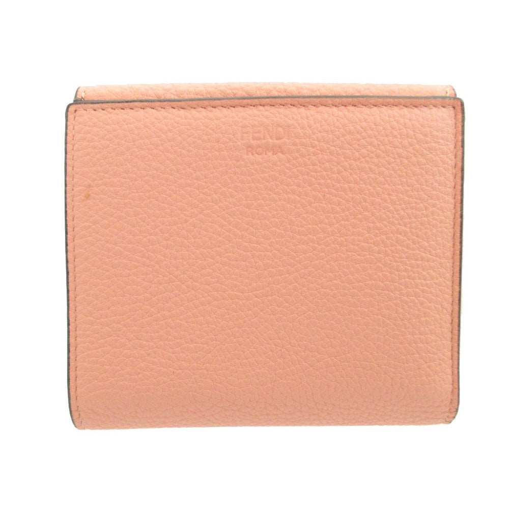 新品同様 フェンディ ピーカブー 8M0438 レザー ピンク Wホック財布 財布 0806【中古】FENDI