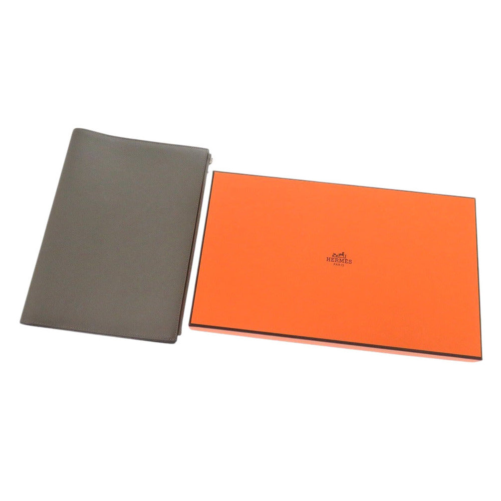 美品 エルメス EAジップ エバーカラー グリムエット U刻印(2022年製) グレー 手帳カバー 0807【中古】HERMES