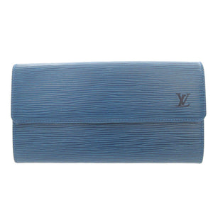 新品同様 ルイヴィトン M63575 エピ ポルトモネクレディ ブルー 青 2つ折り長財布 財布 0810【中古】LOUIS VUITTON