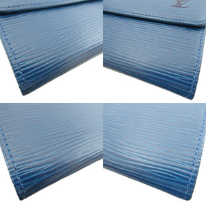 新品同様 ルイヴィトン M63575 エピ ポルトモネクレディ ブルー 青 2つ折り長財布 財布 0810【中古】LOUIS VUITTON