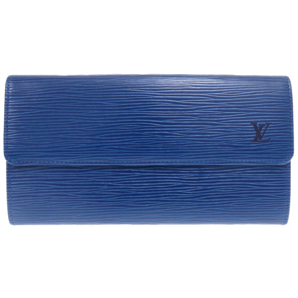 新品同様 ルイ ヴィトン M63575 エピ ポルトモネクレディ ブルー 青 2つ折り長財布 財布 0810【中古】LOUIS VUITTON