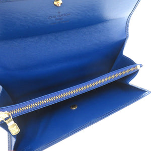 新品同様 ルイ ヴィトン M63575 エピ ポルトモネクレディ ブルー 青 2つ折り長財布 財布 0810【中古】LOUIS VUITTON