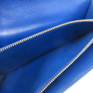 新品同様 ルイ ヴィトン M63575 エピ ポルトモネクレディ ブルー 青 2つ折り長財布 財布 0810【中古】LOUIS VUITTON