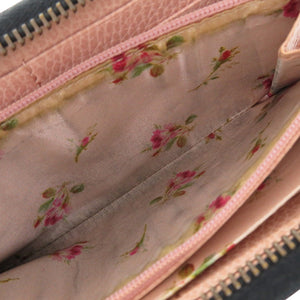 美品 グッチ GGマーモント リボン 524291 レザー ブラック ラウンドファスナー 長財布 0811【中古】GUCCI