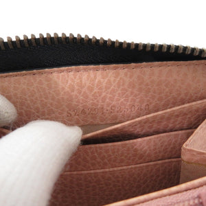 美品 グッチ GGマーモント リボン 524291 レザー ブラック ラウンドファスナー 長財布 0811【中古】GUCCI