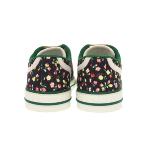 未使用 グッチ LIBERTY コラボ テニス1977 リバティ 花柄 606110 キャンバス ブラック スニーカー 黒 0814【中古】GUCCI