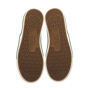 未使用 グッチ LIBERTY コラボ テニス1977 リバティ 花柄 606110 キャンバス ブラック スニーカー 黒 0814【中古】GUCCI