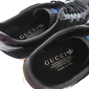 未使用品 グッチ × アディダス GUCCI × adidas originals ガゼル GAZELLE スニーカー エナメル ブラック 0815【中古】GUCCI