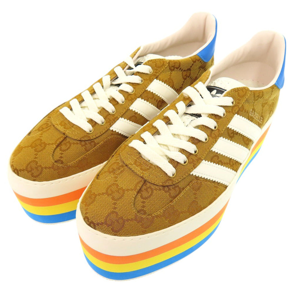 未使用品 グッチ × アディダス GUCCI × adidas originals ガゼル GAZELLE スニーカー 707873 GGキャンバス 0816【中古】GUCCI