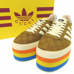 未使用品 グッチ × アディダス GUCCI × adidas originals ガゼル GAZELLE スニーカー 707873 GGキャンバス 0816【中古】GUCCI