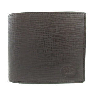 美品 バーバリー レザー ブラック 黒 2つ折り財布 財布 0817【中古】BURBERRY