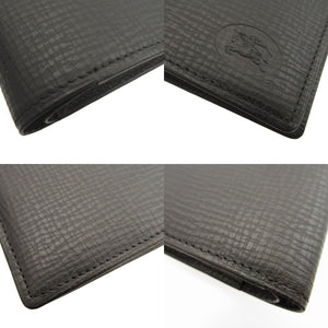 美品 バーバリー レザー ブラック 黒 2つ折り財布 財布 0817【中古】BURBERRY