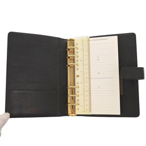 美品 ルイ ヴィトン アジェンダMM R20202 タイガ アルドワーズ 手帳カバー 黒 LV 0822【中古】LOUIS VUITTON