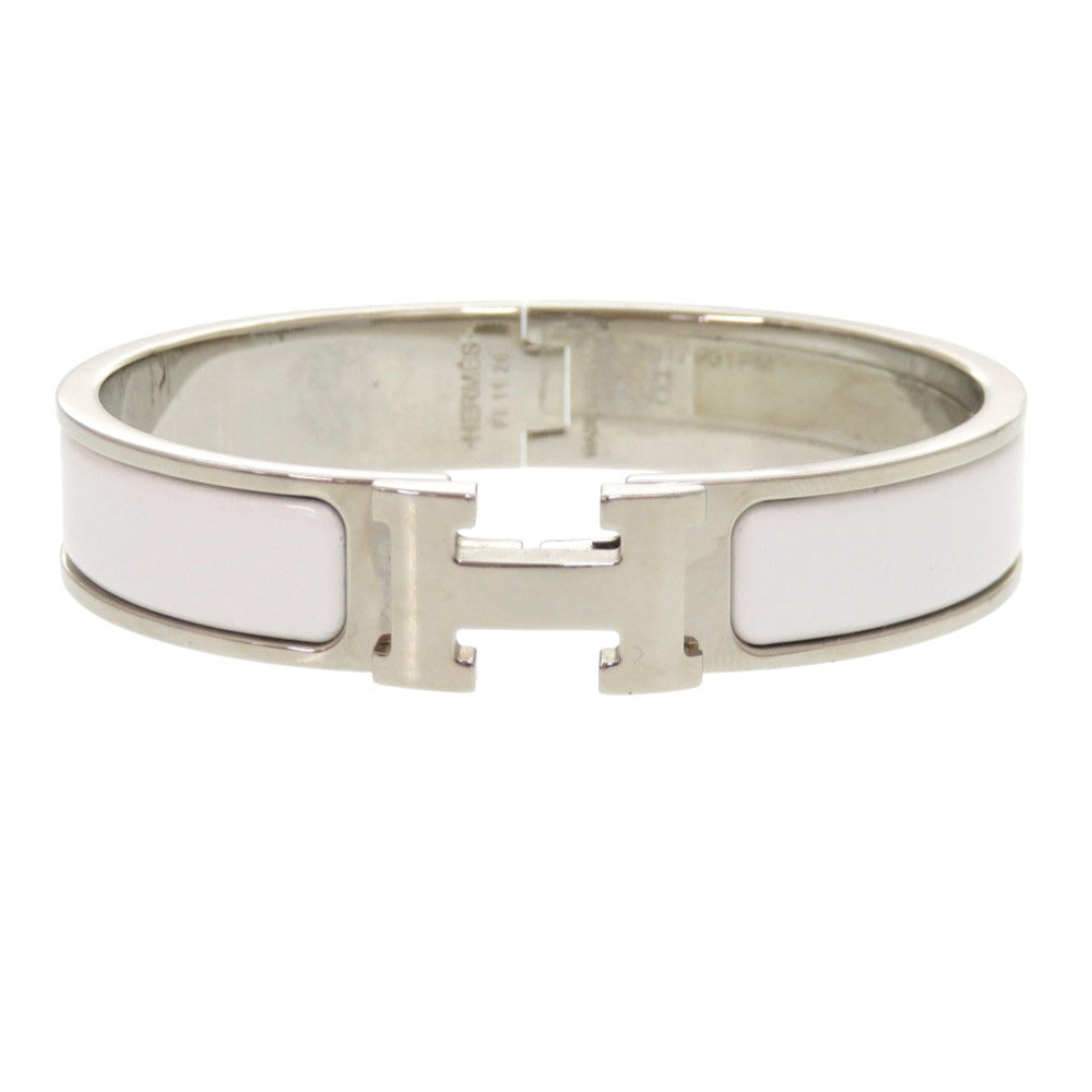 美品 エルメス クリックH クリッククラックPM ホワイト シルバー金具 ブレスレット 0835 【中古】 HERMES