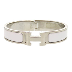 美品 エルメス クリックH クリッククラックPM ホワイト シルバー金具 ブレスレット 0835 【中古】 HERMES