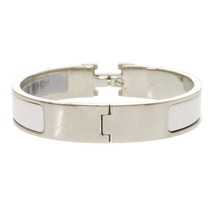 美品 エルメス クリックH クリッククラックPM ホワイト シルバー金具 ブレスレット 0835 【中古】 HERMES